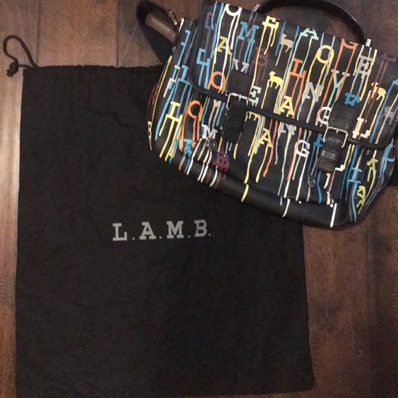 L.A.M.B. Leather Crossbody Messenger with Dust Bag - Picture 1 of 9
